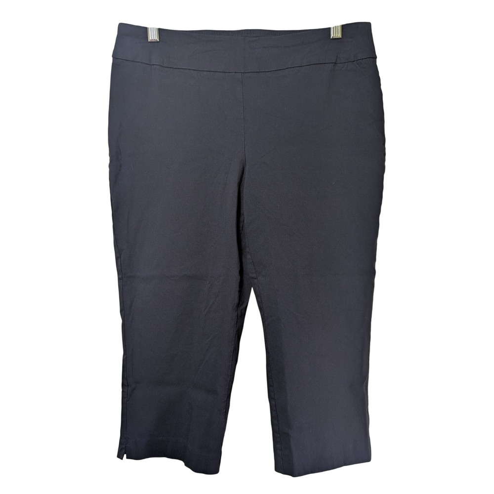 DANA BUCHMAN Navy Blue Medium Capris Pants Women's Casual Chic Stretchy Cropped